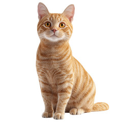 Obraz premium Adorable ginger cat sitting alertly curious gaze warm fur soft paws