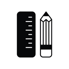 Rule And Pencil stock illustration