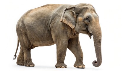 Fototapeta premium Asia Elephant On White Background