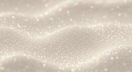 Wavy surface of iridescent granular material with a soft, out-of-focus background featuring colorful bokeh