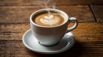 Fototapeta premium cup of coffee on the table, ai generated