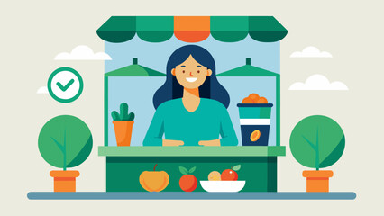 The holistic nutritionist booth offered personalized consultations and meal planning tips promoting a balanced and nourishing approach to food.. Vector illustration