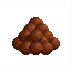 Sweet Cocoa Chips Pile Confectionery Vector Design