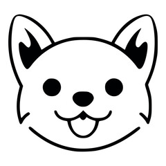 Kawaii White Puppy Face – Cheeky Canine Delight