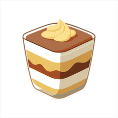  Tiramisu Pastry Icon Gourmet Food Vector Design