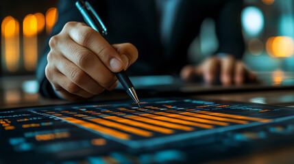 Naklejka premium Individual concentrating on writing notes on a digital tablet for enhanced procurement cost optimization strategies