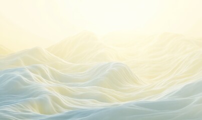 Soft white wave background with subtle yellow undertones, abstract, minimalist, soothing atmosphere, peaceful