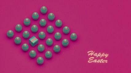 Easter egg with intense color over flat background style vector illustration