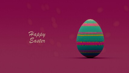 Easter egg with intense color over flat background style vector illustration