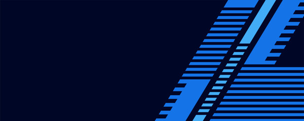 Obraz premium Abstract blue banner design vector, dynamic sporty horizontal background template for media promotion or web banner