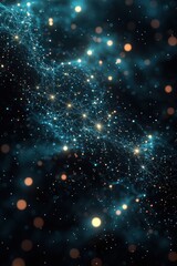 Fototapeta premium Abstract network of glowing nodes and connections in space