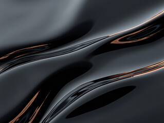 Captivating reflections on a smooth black surface in an artistic exploration of light and texture
