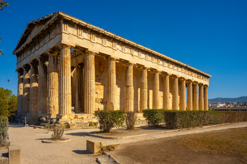 Obraz premium Photo from iconic temple of Hephaestus, Athens historic center, Attica, Greece