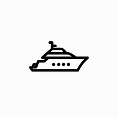 Black outline of a yacht on a plain background