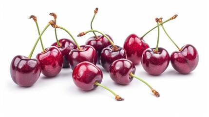 red cherries isolated on white
