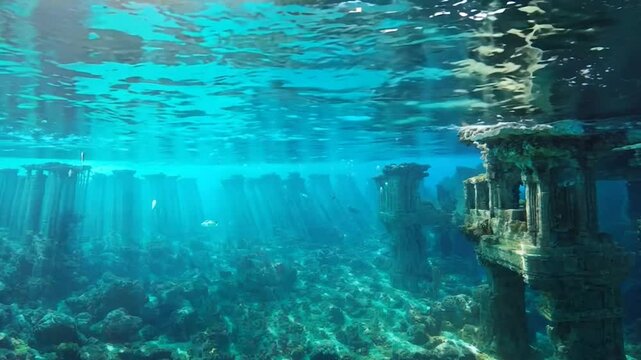 Versunkene Stadt unter Wasser