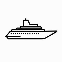 Obraz premium Cruise ship outline in minimalist style