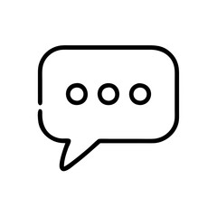 Chat bubble with ellipsis symbolizing conversation and thoughts in minimalist style
