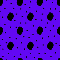 black spots on purple background seamless pattern