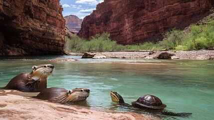 Breathtaking canyon river with beavers river otters bald eagles snapping turtles and water moccasins crystal clear waters and red rock formations