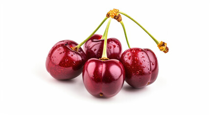 red cherries isolated on white
