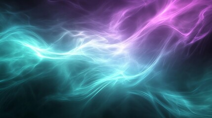 gradient purple and teal abstract background with soft flowing waveforms and glowing highlights, sleek and futuristic, artistic and modern design
