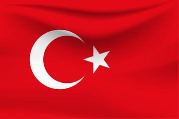 Obraz premium Red and moon Türkiye flag background