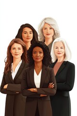 Group of professional women showcasing empowerment and diversity in business
