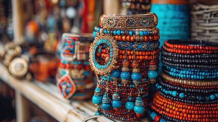 Obraz premium Maximalist fashion accessories showcase intricate designs and vibrant colors