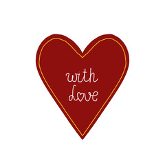 Bold and modern design featuring a red heart, a dynamic yellow stripe, and the handwritten phrase 