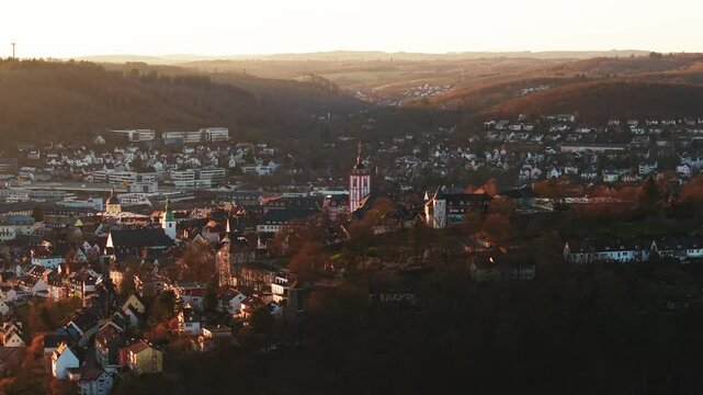 siegen central cityscape in the sun 4k 25fps video