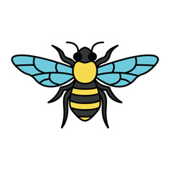 Bee vector illustration modern simple flat design