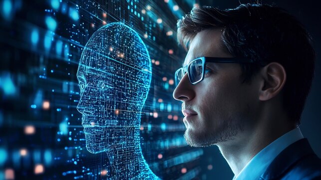 Business magnate discussing the future of AI and blockchain in finance