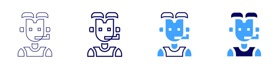 Support satisfaction icon in 4 different styles. Thin Line, Line, Bold Line, Duotone. Duotone style. Editable stroke