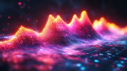 An abstract data visualization representing dynamic digital information flow