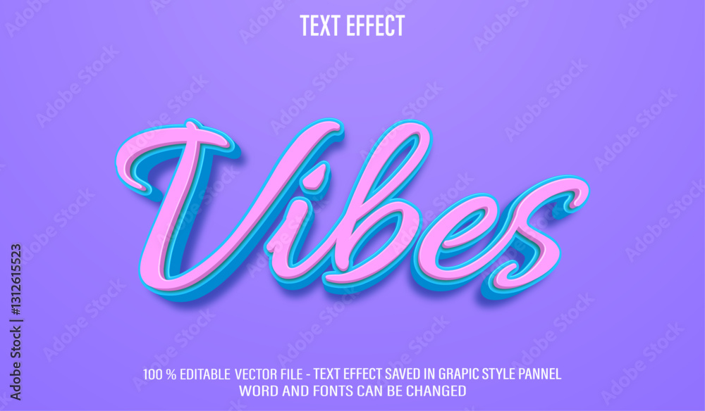Poster vibes 3d editable text effect style