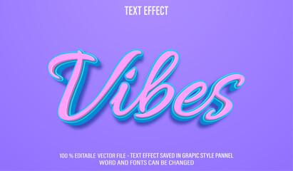 Vibes 3d editable text effect style