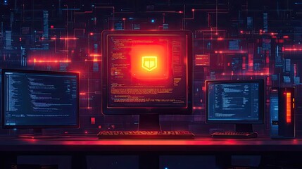 Set of International Computer Security Day Posters, cybersecurity concept