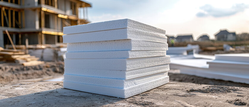 Stacked polystyrene foam sheets