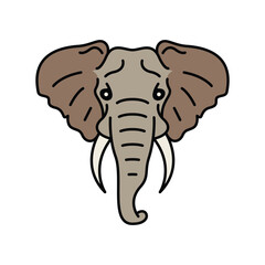 Elephant vector illustration modern simple flat design