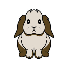 Rabbit vector illustration modern simple flat design