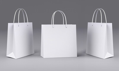 3D White Shopping Bag Mockup for Designers