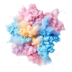 Fototapeta premium Explosive Symphony of Color: A dynamic display of vibrant powder bursting forth, a cloud of pastel hues creating a visually stunning spectacle.