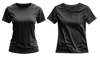Black t shirts for men and women, showcasing different styles and fits