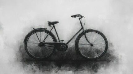 Obraz premium Vintage bicycle rests against faded wall