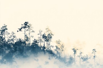 Misty Forest Landscape - Tranquil Nature Scene