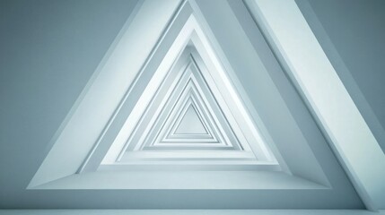 Obraz premium minimalist white and gray abstract background with layered triangular shapes, clean and elegant, subtle lighting and modern design