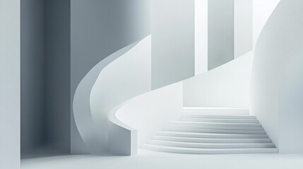 Fototapeta premium minimalist white and gray geometric abstract background, subtle gradients, clean lines, sharp edges, modern and elegant atmosphere