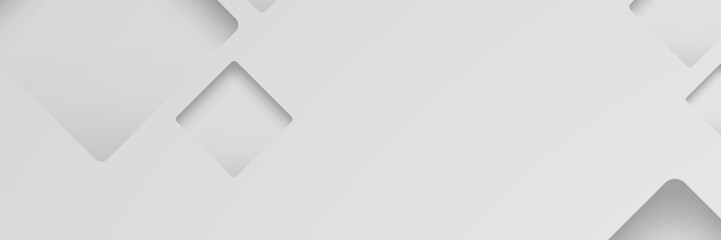 Fototapeta premium Grey geometric shapes background; layered design; website banner