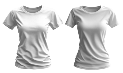 White t shirts for men and women, showcasing different styles and fits